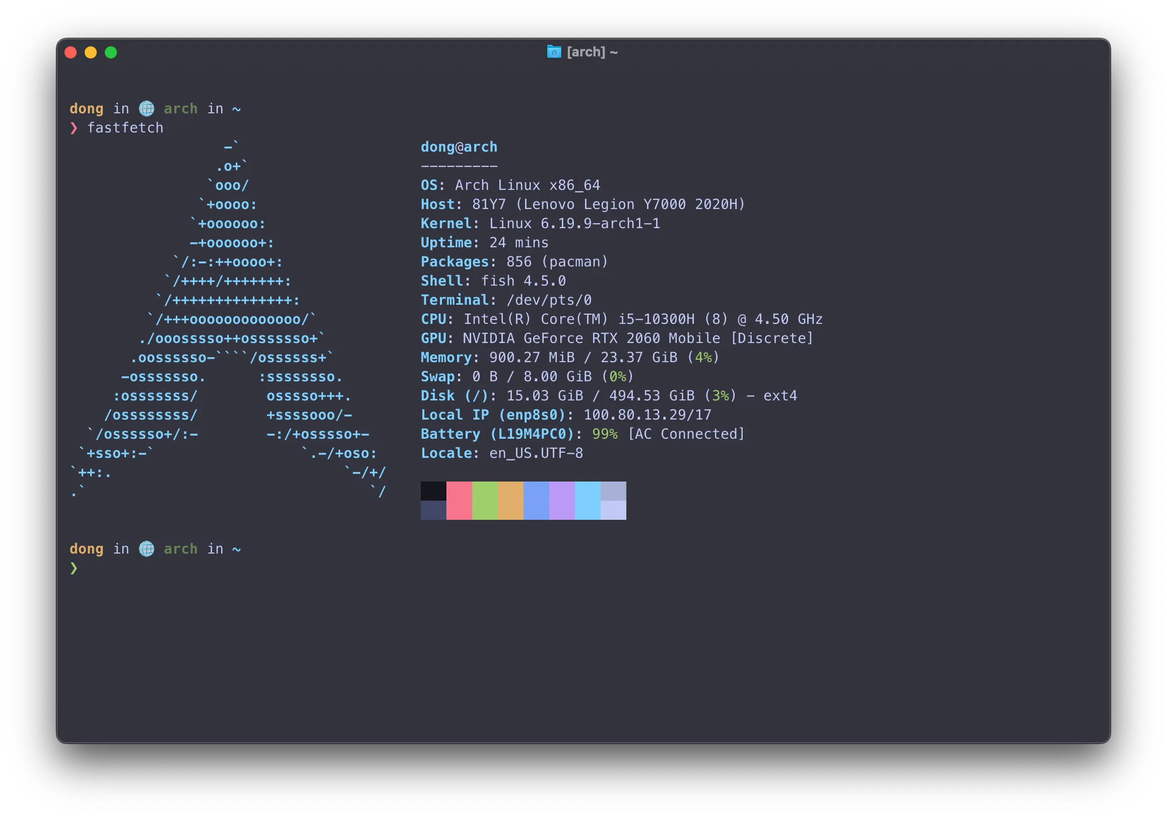 Arch Linux fastfetch